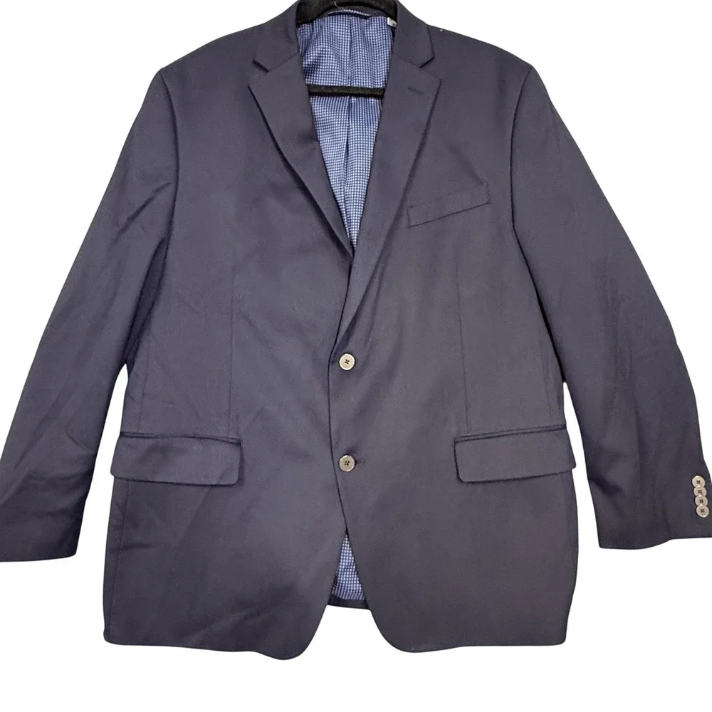Michael Kors Blazer‎ Mens 46R Navy 2 Button Notch Lapel Stretch Lined Side Vents